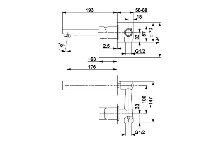 Змішувач для умивальника прихов.монтажу LOGON black 5139-810-81 image 2