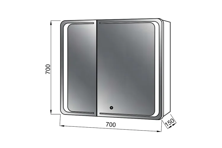 Дзеркальна шафа Vivace білий Z-70 з LED підсвіткою touch control image 3