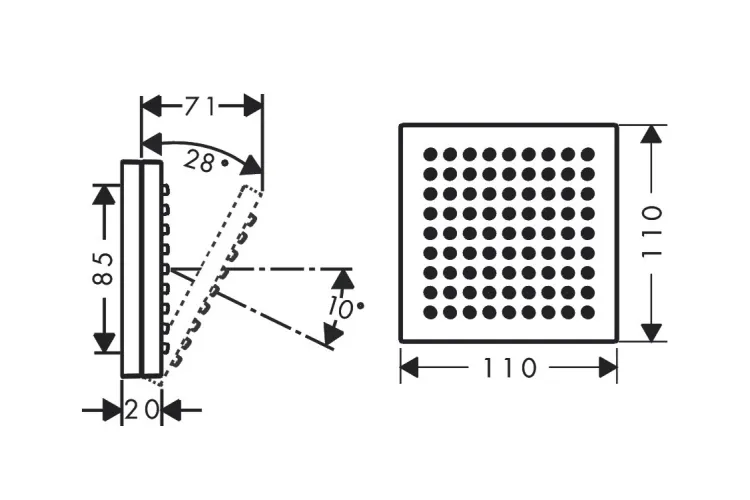 Плечовий душ Axor ShowerComposition 110/110 1jet, Brushed Bronze (12596140) зображення 2