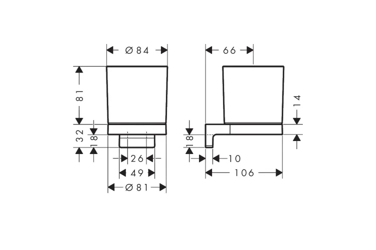 AddStoris S Стакан підвісний, Matt Black/скло (41769670) зображення 3