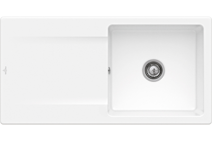 SILUET 60 Кухонна мийка 100x51x22 см оборотна без отвору під змішувач, pop-up system (333602R1) White Alpine CeramicPlus