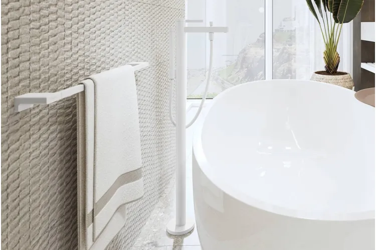 Змішувач Finoris для ванни підлоговий, Matt White (76445700) зображення 2