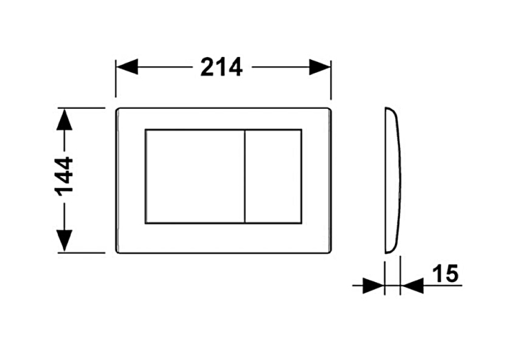 Панель змиву TECEplanus з двома клавішами, нержавіюча сталь (9240320) image 2