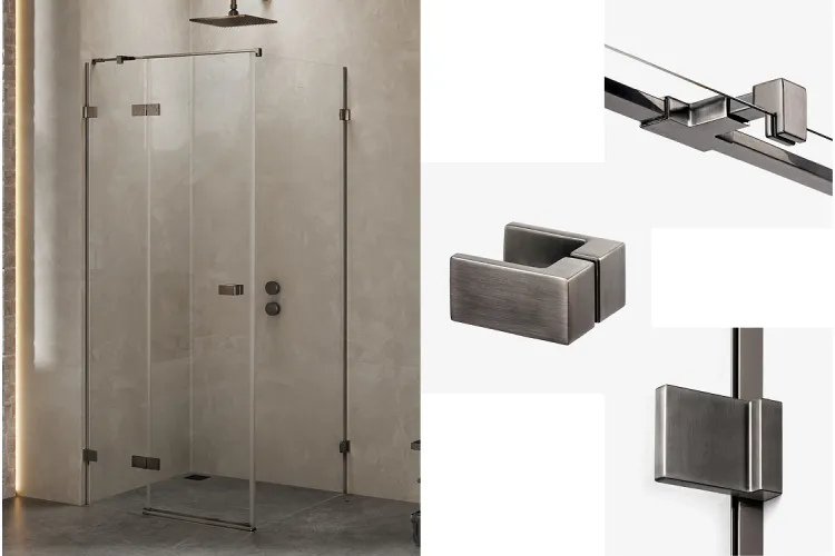 Душова кабіна прям. AVEXA GUNMETAL BRUSHED 120x100x200 L скло clear ACTIVE SHIELD 6мм image 1