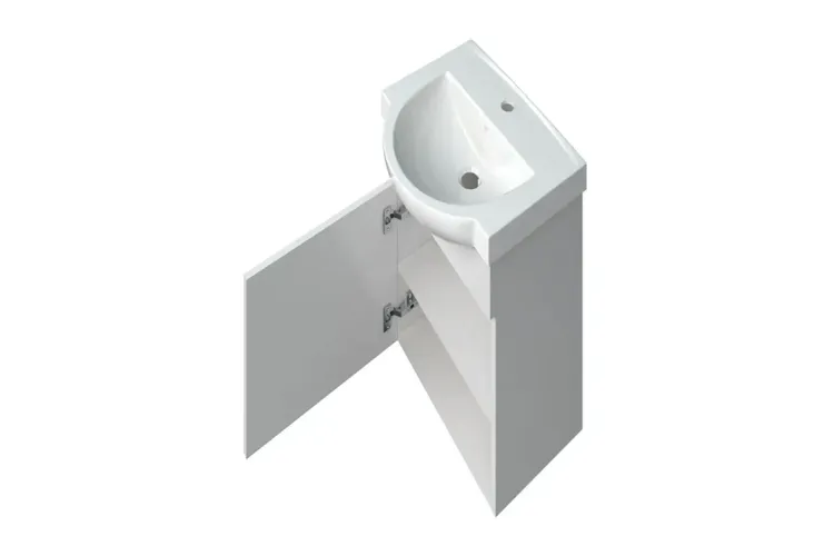 Тумба МІРА біла з умивальником Акцент/FREJA 45 підвісна права 1 дверка image 2