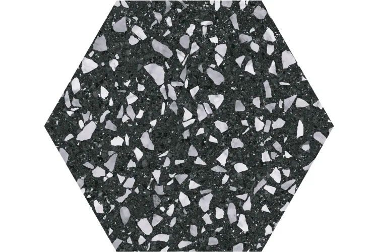 VENICE BLACK HEX 22x25 (шестигранник) (плитка для підлоги і стін) image 1