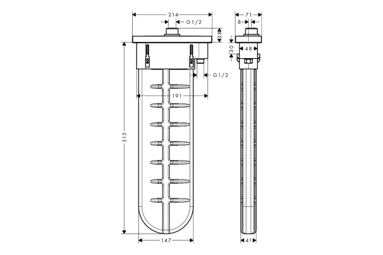 Шланг для лійки SBox Oval 145 мм врізний в борт ванни, Matt Black (28020670) зображення 2