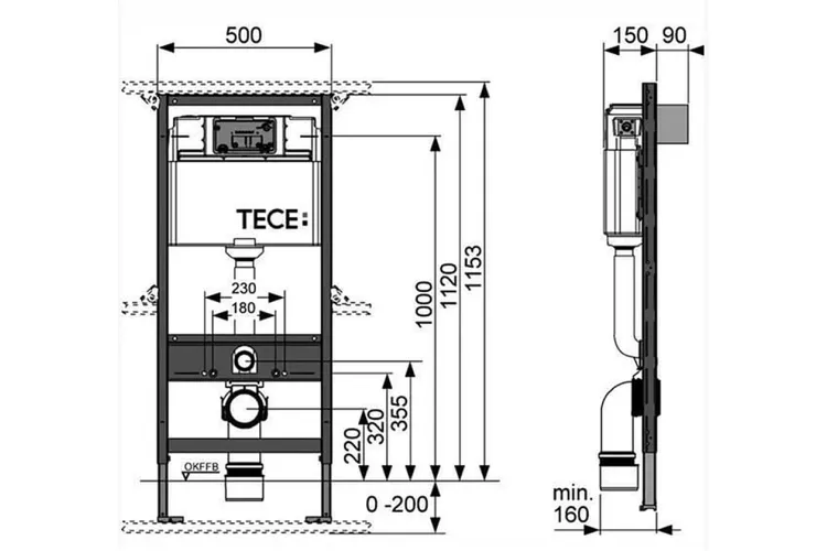 Комплект Інсталяції TECE base 4 в 1 / клавіша хромована глянцева (9400006) image 2