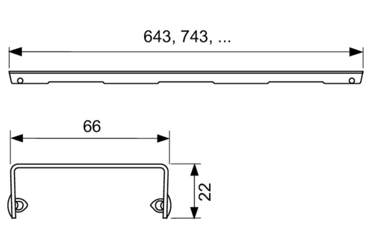 Верхня частина "basic" для каналу 800 мм матова  (600811) зображення 2