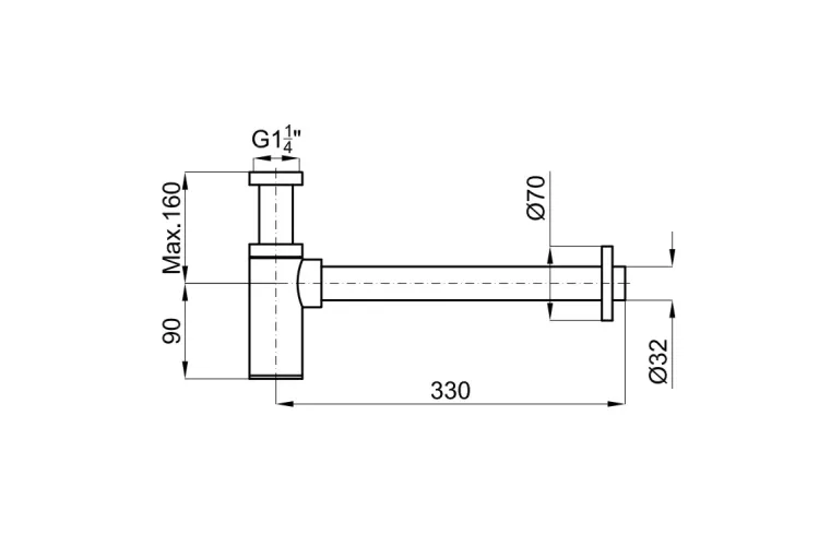 ROUND, Сифон для умивальника, matt black (100318454) зображення 5