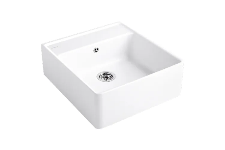 SINGLE-BOWL SINK Кухонна мийка 59,5x63x22 з pop-up з 1-м отвором (632062R1HL2) White Alpin CeramicPlus image 1