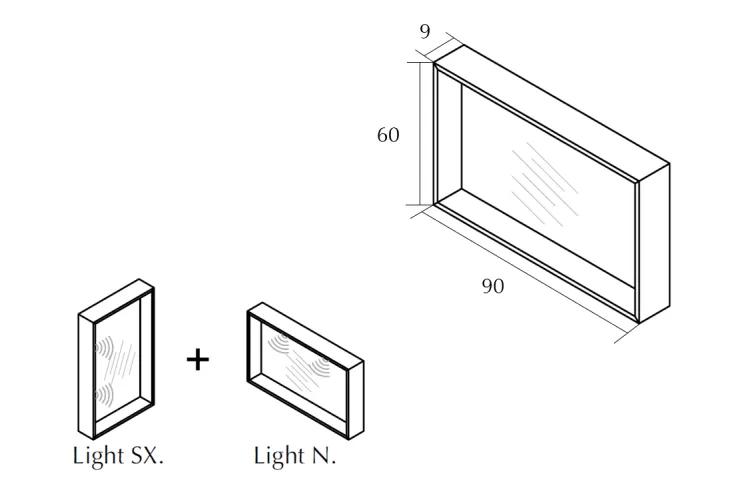 Дзеркало з підсвіткою SX+N, 90x60x9 (700019743) image 2