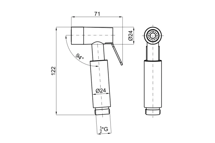 ROUND INOX, Лійка гігієнічного душу, brushed stainless steel (100311337) зображення 3