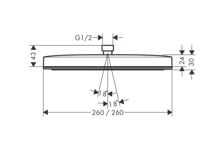 Верхній душ Pulsify Е 260 1jet EcoSmart, Brushed Black Chrome (24331340) image 2
