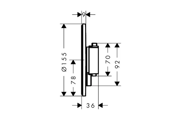 Термостат прихованого монтажу Ecostat Comfort S на 1 функцію, Matt Black (33714670) зображення 3