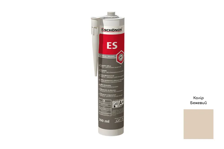 Schonox ES, Силіконовий кольоровий герметик, Бежевий, картридж 300 мл image 1