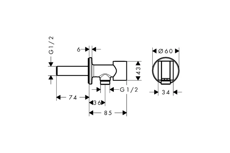 Шлангове під'єднання Fixfit Porter Axor Archivio з тримачем, Stainless Steel Optic 34109800 зображення 2