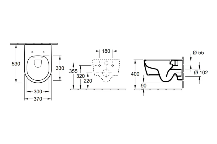 AVENTO  Унітаз підвісний Rimless 53 см + сидіння 9M77C101 (5656HR01) зображення 4