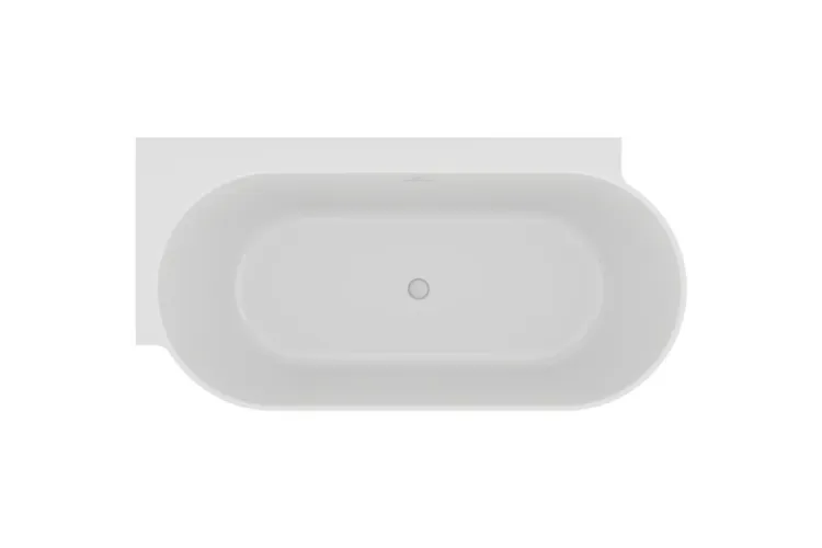 Ванна пристінна Freedom Corner II Tec 175х86 L (перелив/злив білий,чорний,хром) біла, CC81000000 image 2