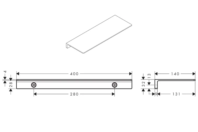 AddStoris Поличка 40.0 x 14.0 см Brushed Bronze (41794140) image 2