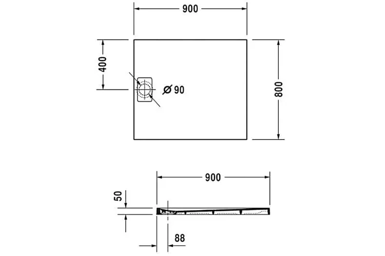 STONETTO Піддон 90х80х5 см DuraSolid® Q (720145680000000) Антрацит image 3