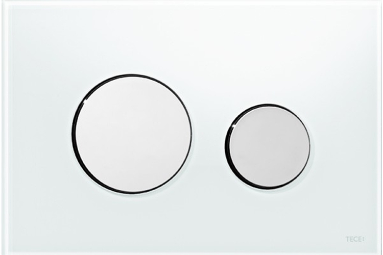 Панель змиву TECELoop з двома клавішами, хром глянець, скло біле (9240660) image 1