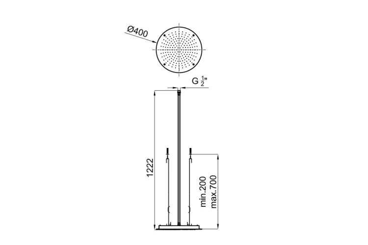 Верхній душ RONDO 40 см, polished stainless steel (100121028) зображення 3