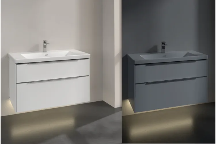 SUBWAY 3.0 Тумба під умивальник 973x576x478 мм Pure White, ручки glossy aluminium + 2 LED (C570L0VF) image 3