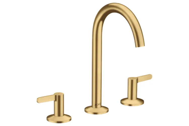 Змішувач AXOR One 170 для умивальника на 3 отвори з д/к push-open, Brushed Gold Optic (48050250) зображення 1