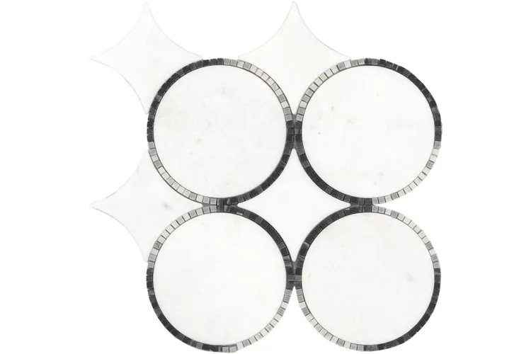 G146 TEMPO CIRCLE WHITE 29,9X29,9 (мозаїка) зображення 1