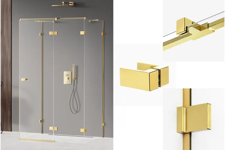 Душова кабіна прям. AVEXA GOLD SHINE 100x90x200 R скло clear ACTIVE SHIELD 6мм image 1