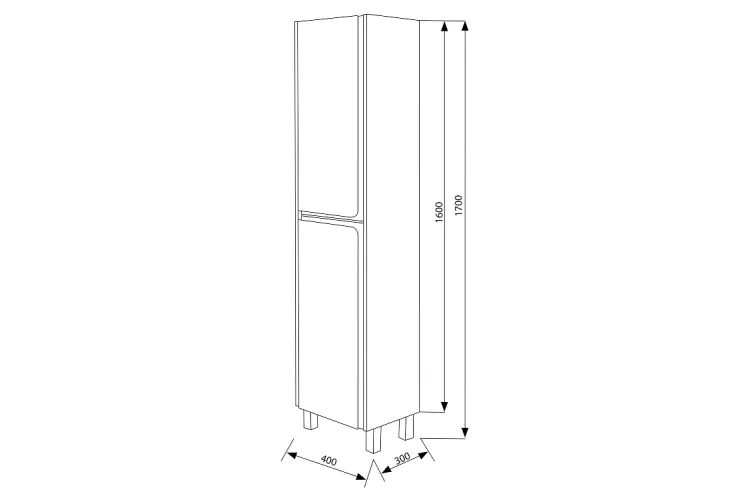 Пенал STELLA  бетон глянець ПП-40 правий зображення 3