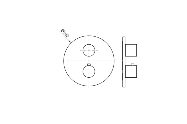 Зовнішня частина термостатичного змішувача прихованого монтажу RONDO ванна/душ, titanium (100281150) image 2