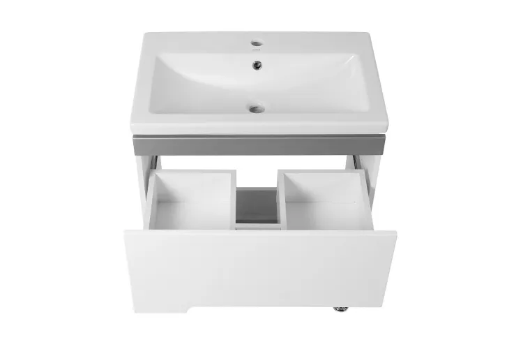 Тумба ВЕРОНА сіра + УМИВАЛЬНИК ГЛОРІЯ 90 з 2-ма шухлядами на ніжках зображення 3