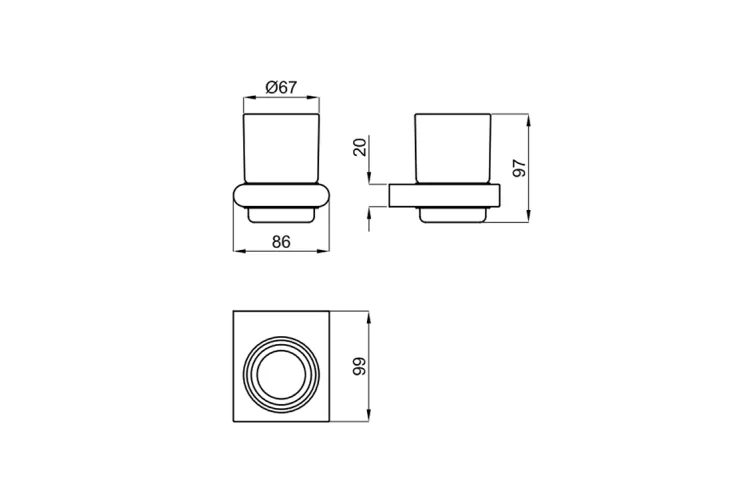 NK CONCEPT, Стакан для зубних щіток, підвісний, chrome (100328479)  image 4