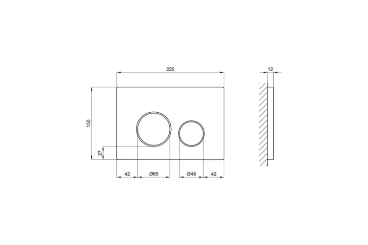 Qtap Nest Кнопка кругла 150х220х13 мм, Black mat зображення 2