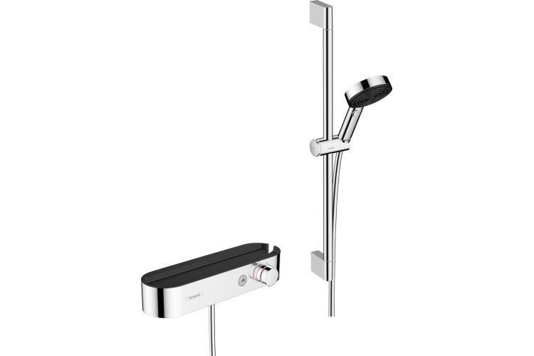 Термостат ShowerTablet Select 412 мм в комплекті з душовим  набором Chrome (24260000) зображення 1