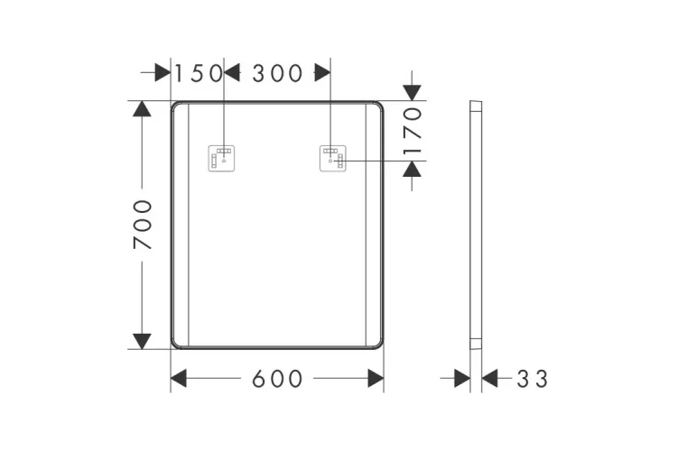 Дзеркало Xarita Lite Q з LED підсвічуванням 600/700 Matt Black (54962670) зображення 4