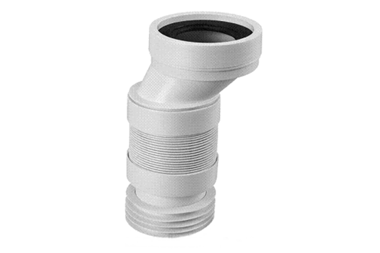 Коліно-підключення еластичне до WC зміщене на 40 мм з ущільненням L-110 мм WC-CON4AF image 1