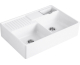 DOUBLE-BOWL SINK Кухонна мийка з двома чашами 895x220x630 та POP-UP, без отвору для змішувача (632392R1) White alpine glossy
