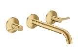 Змішувач AXOR One Lever 220 для умивальника зі стіни на 3 отвори, Brushed Gold Optic 48431250
