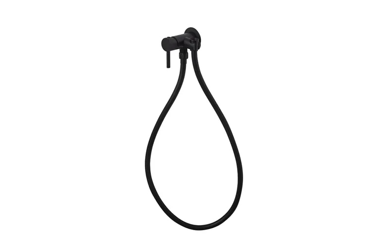 Гігієнічний змішувач одноричажний у комплекті з шлангом 1.25 см. та тримачем, чорний (100267535) зображення 1