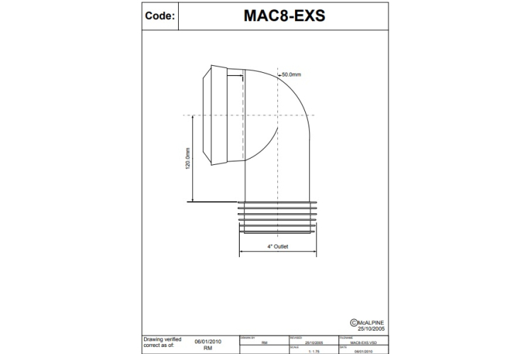 Коліно 90° еластичне MAC8-EXS зображення 2