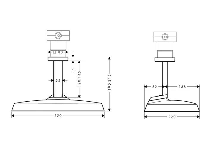 Верхній душ Axor ShowerSphere 370х220 2jet EcoSmart зі стельовим кронштейном, Chrome (39758000) image 2