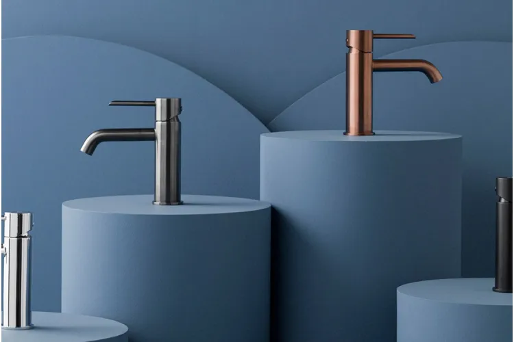 ROUND, Змішувач для умивальника 160 мм, керамічний картридж, d35 мм, аератор"plus", підключення 3/8", titanium (100355584) зображення 2