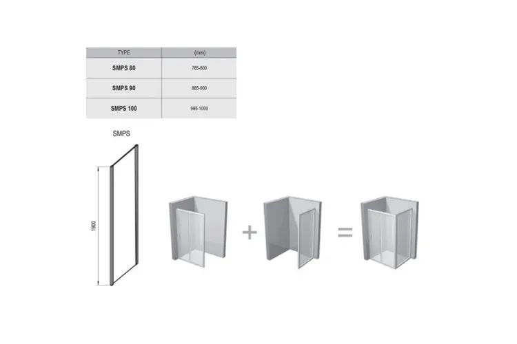 Нерухома стінка для душу SMPS-100 R Хром Transparent 9SPA0A00Z1 image 3