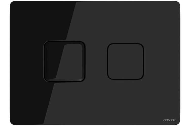 Кнопка змиву пневматична ACCENTO SQUARE чорне скло (для інсталяційної системи) зображення 1