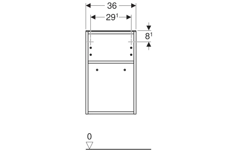 Пенал боковий SMYLE SQUARE 60 см відкритий, темний горіх (500.358.JR.1) image 2