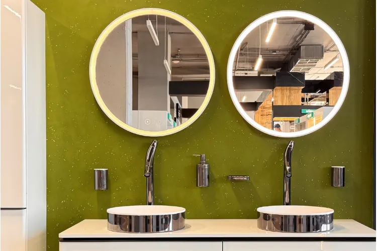 Мікроцемент Marmorino Unico FINA LASTRICO (колір зелений, мушлі) зображення 3