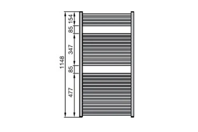 Рушникосушка TOGA 1148х500 сталь RAL9017/9217 Traffic Black  matt  (TG-120-050) зображення 2